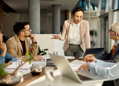 People round table having business meeting People round table having business meeting