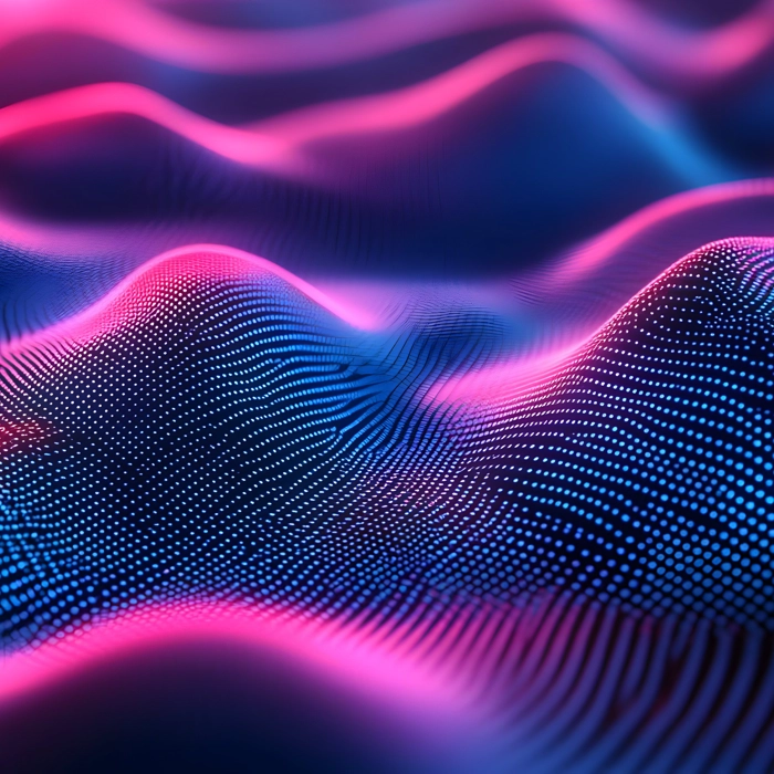 wave of data in purple and blue wave of data in purple and blue