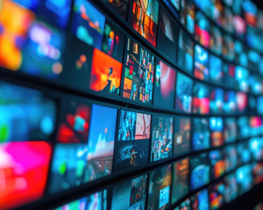 Pictures of video screens in the back of a tv studio Pictures of video screens in the back of a tv studio