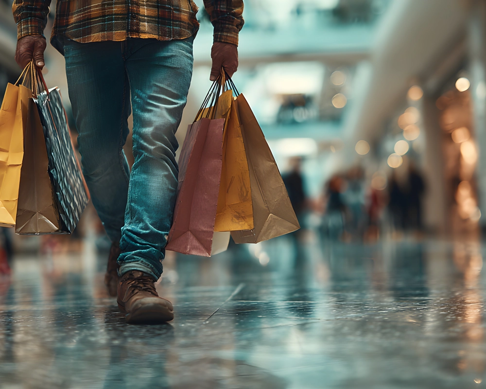 Man carrying shopping bags Man carrying shopping bags